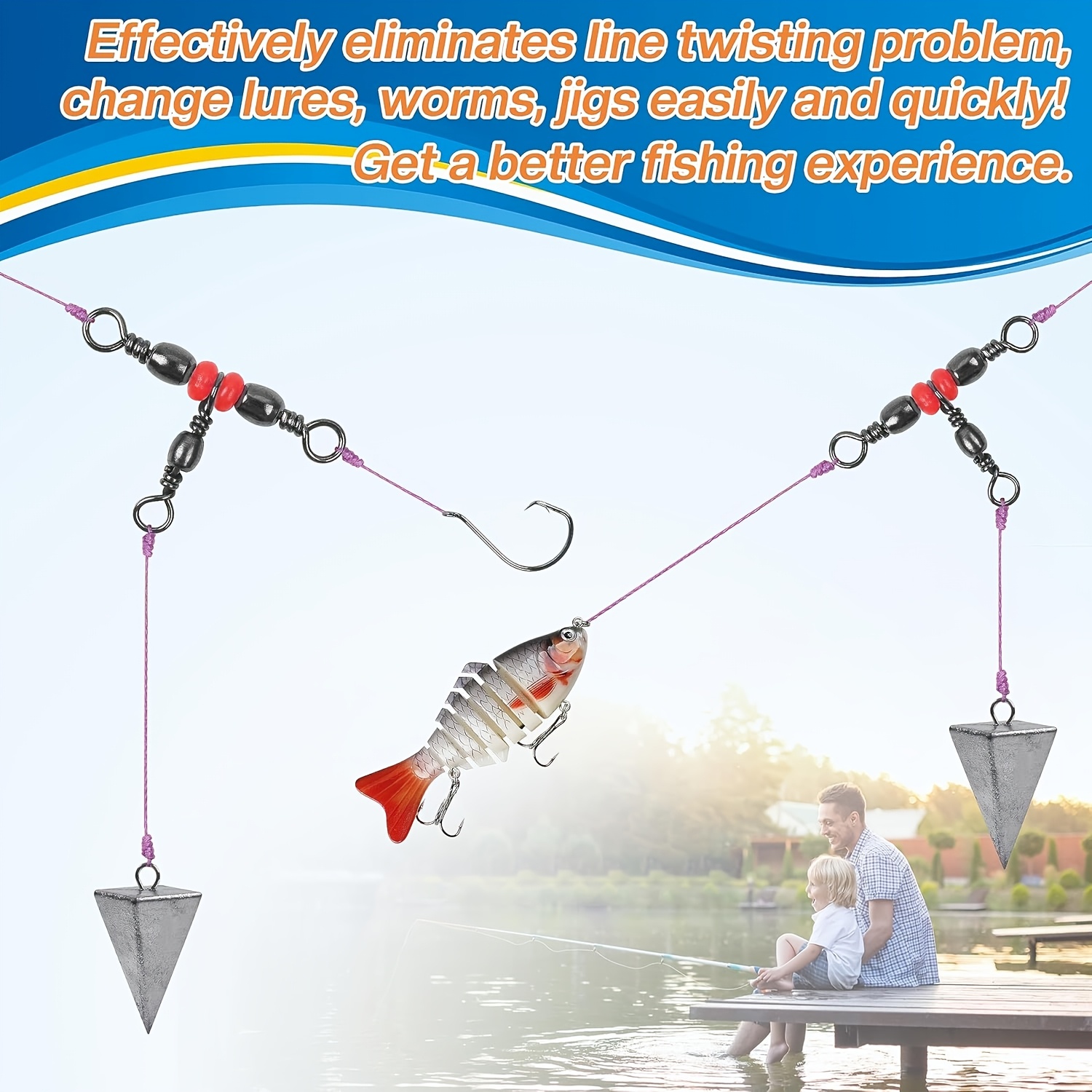 3 Three Way Swivels,Triple Swi - Monofilament Line review and price